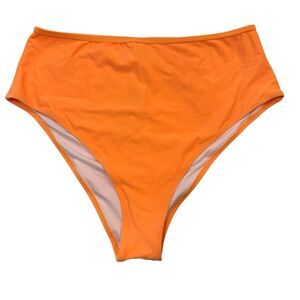 NWT Cupshe High Waisted Cheeky Swim Beach Summer Bikini Bottom Orange Size XL